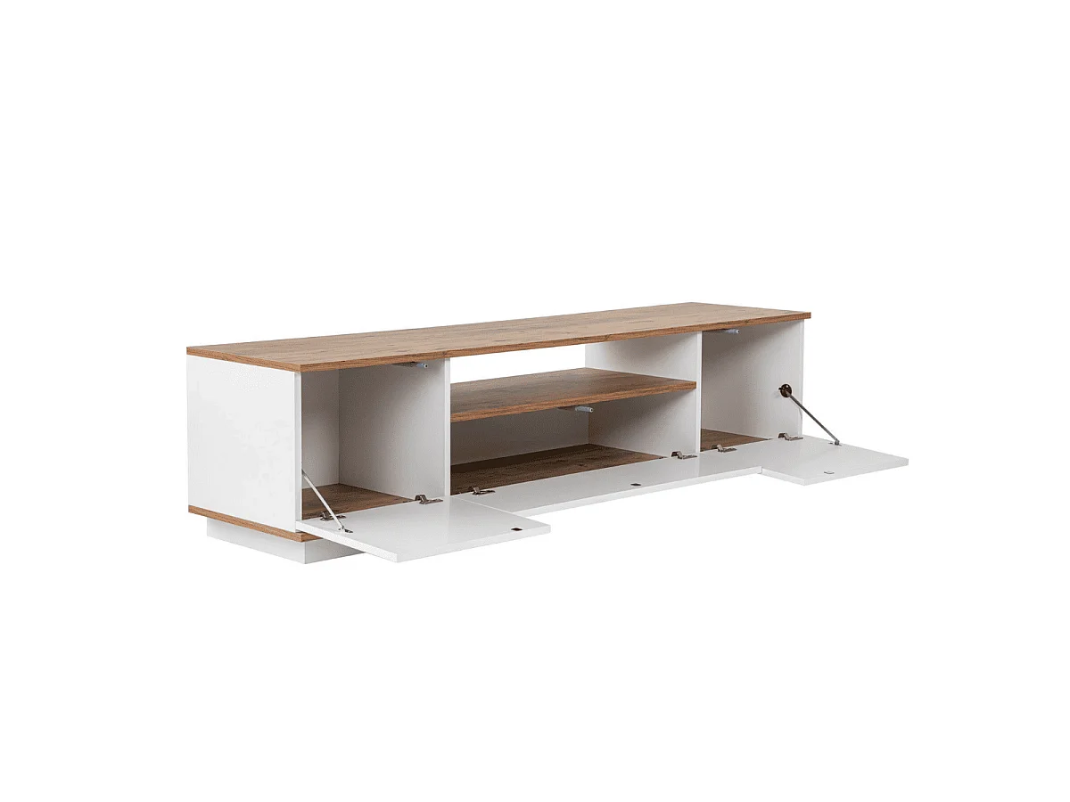 Meuble TV 3 portes rabattables et 1 niche L180 cm - VERAMONT