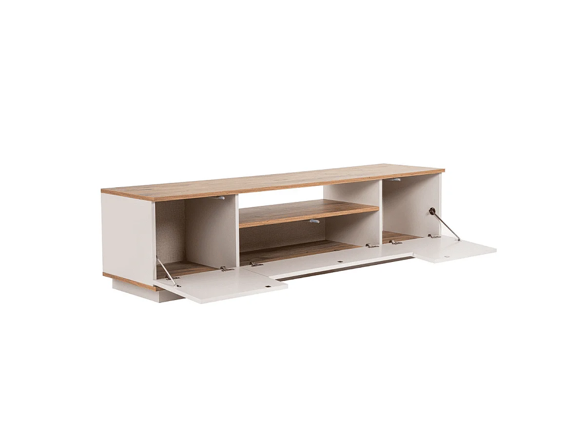 TV-meubel met 3 opklapbare deuren en 1 niche L180 cm - VERAMONT
