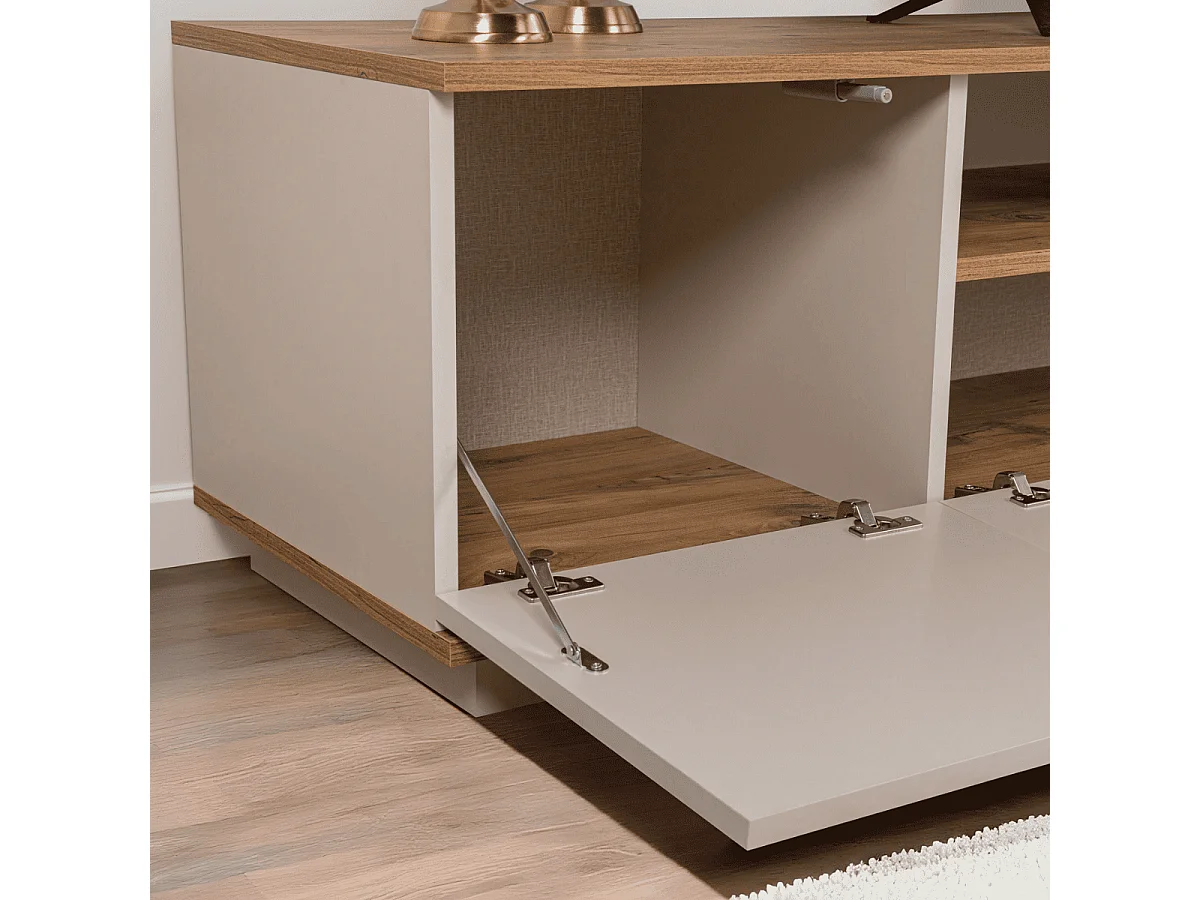 TV-meubel met 3 opklapbare deuren en 1 niche L180 cm - VERAMONT