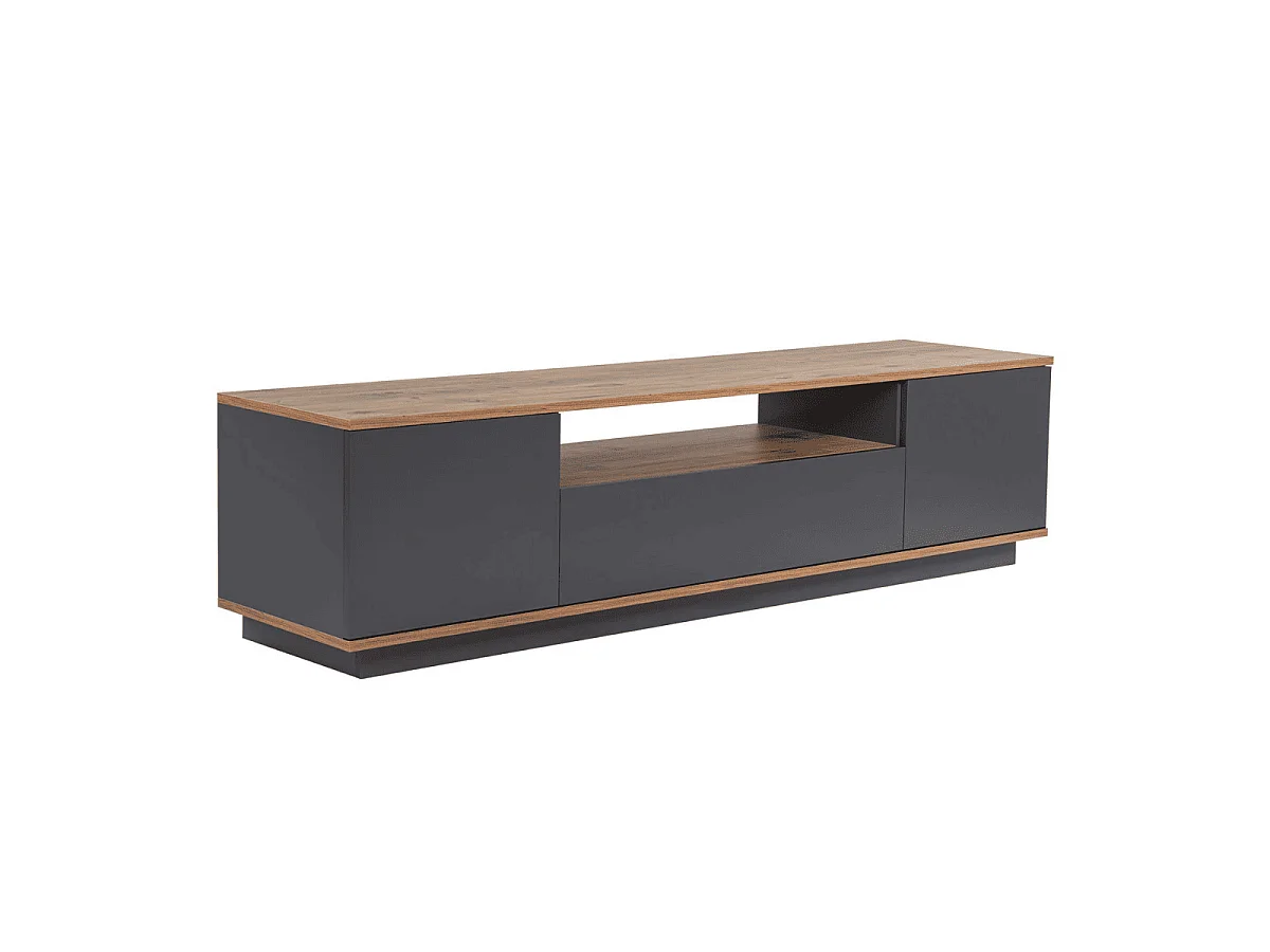 Meuble TV 3 portes rabattables et 1 niche L180 cm - VERAMONT