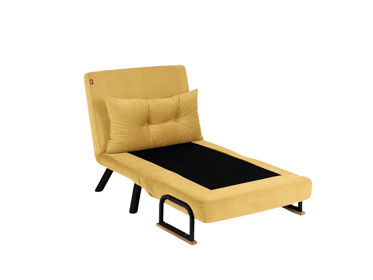 Fotel rozkładany materiałowy z metalowymi nogami, szerokość 67 cm - SANDO