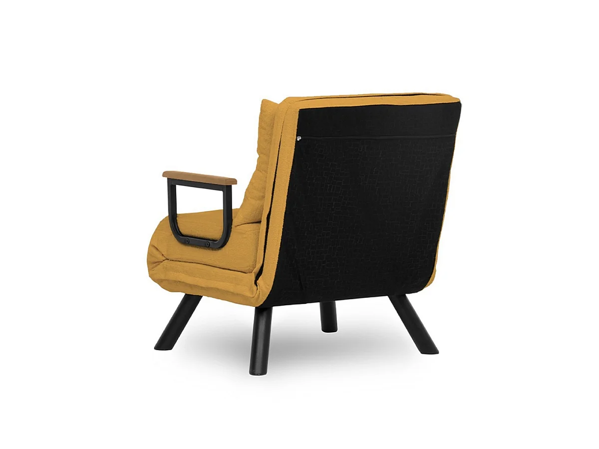 Fotel rozkładany materiałowy z metalowymi nogami, szerokość 67 cm - SANDO