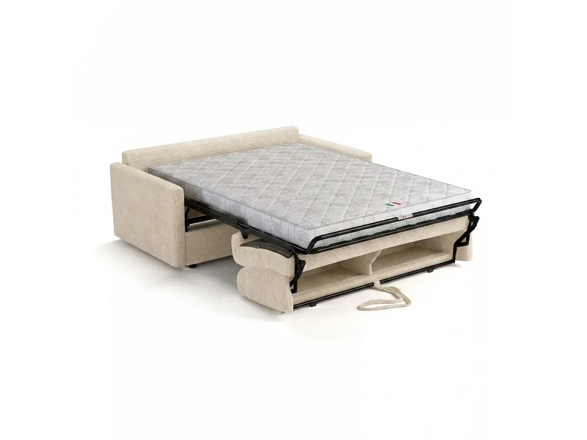 Sofa rozkładana 3-osobowa z kordu, szerokość 175 cm, materac 14 cm - COSENZA