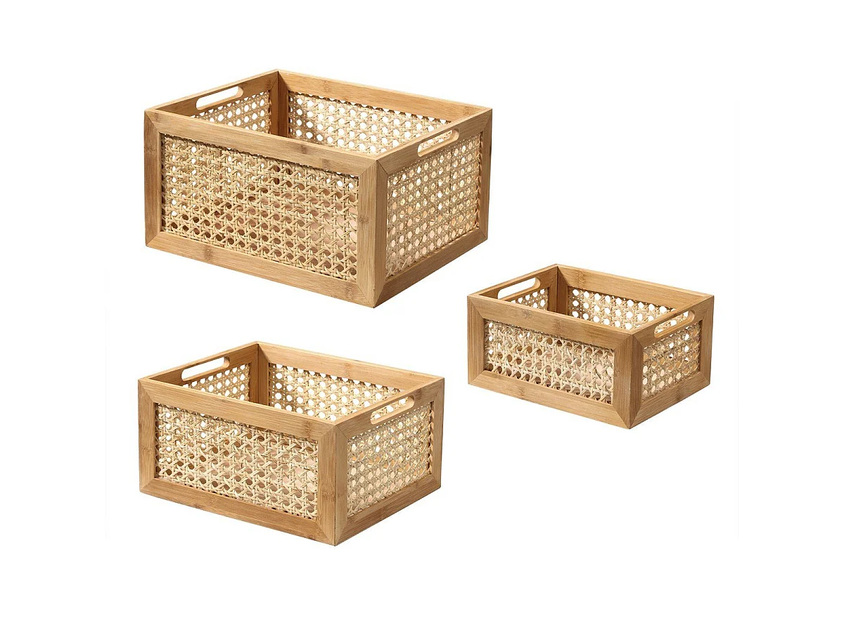 Boîte en Bambou et Rotin Petit Modèle - L25x18x12 cm