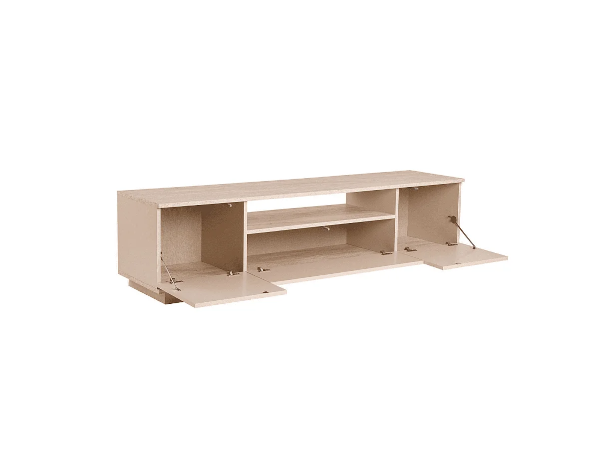 Meuble TV 3 portes rabattables et 1 niche L180 cm - VERAMONT