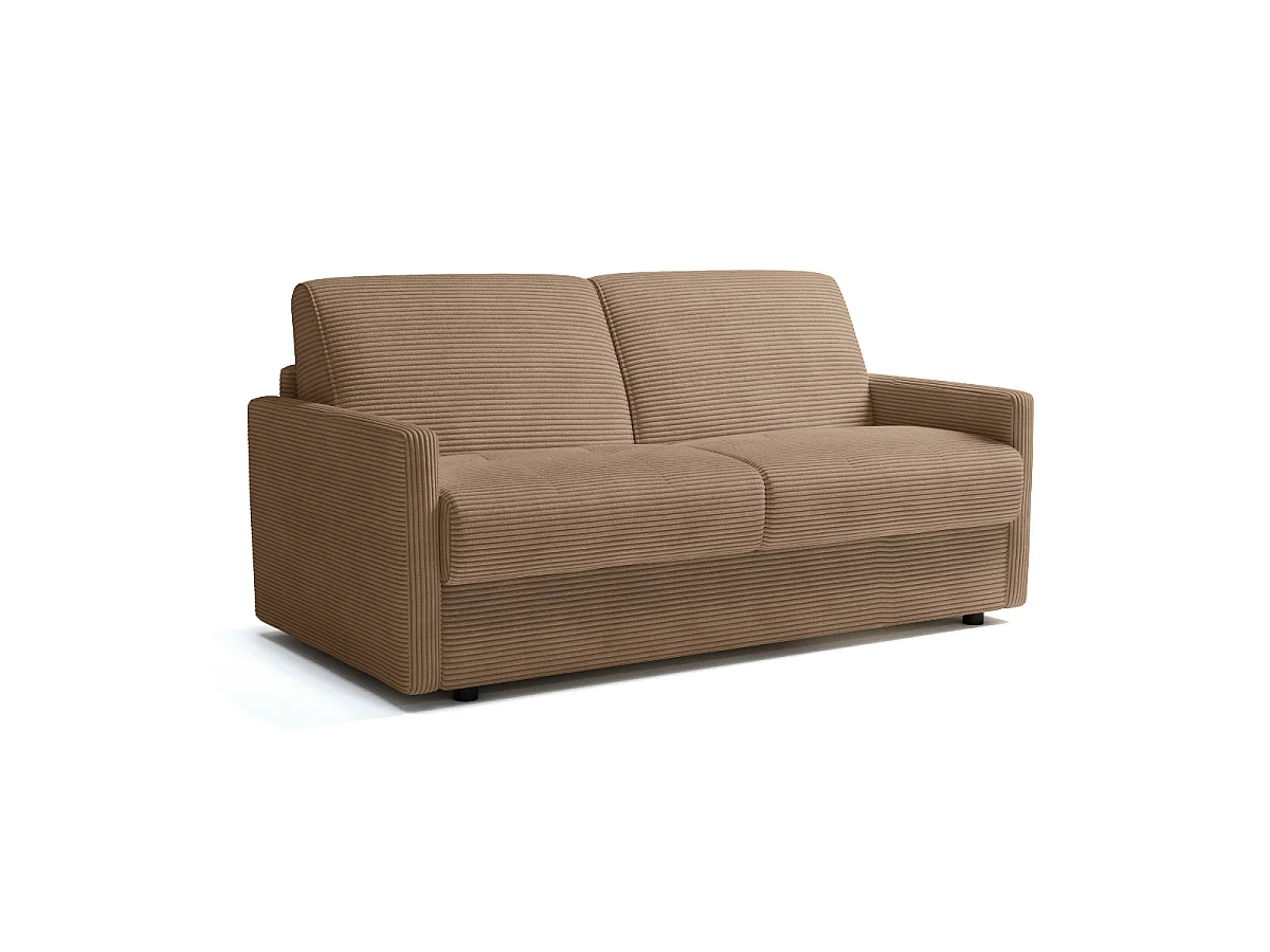 Slaapbank 3-zits in geribbeld fluweel L175 cm