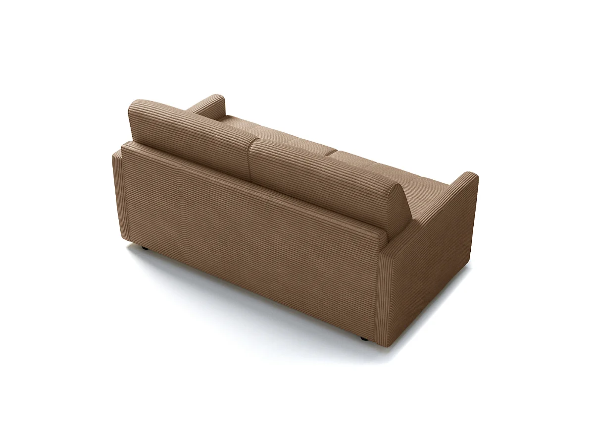 Slaapbank 3-zits in geribbeld fluweel L175 cm