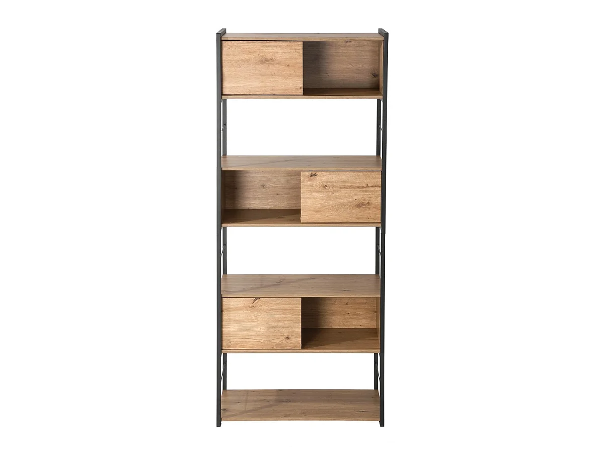 Bibliothèque 3 portes coulissantes H196 cm - LENNY