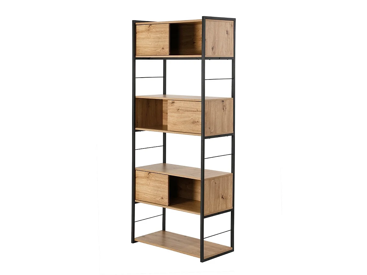 Bibliothèque 3 portes coulissantes H196 cm - LENNY