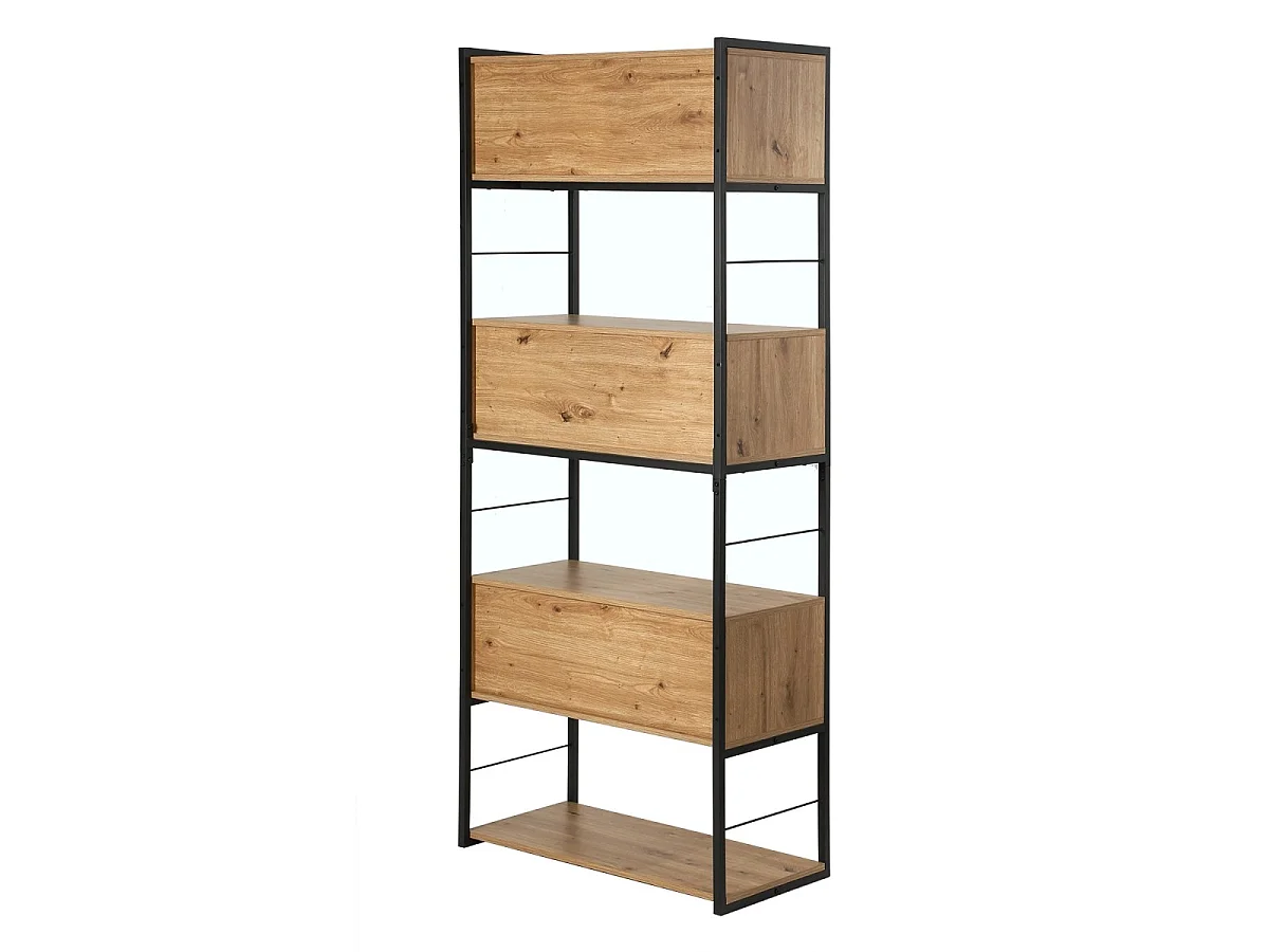 Bibliothèque 3 portes coulissantes H196 cm - LENNY