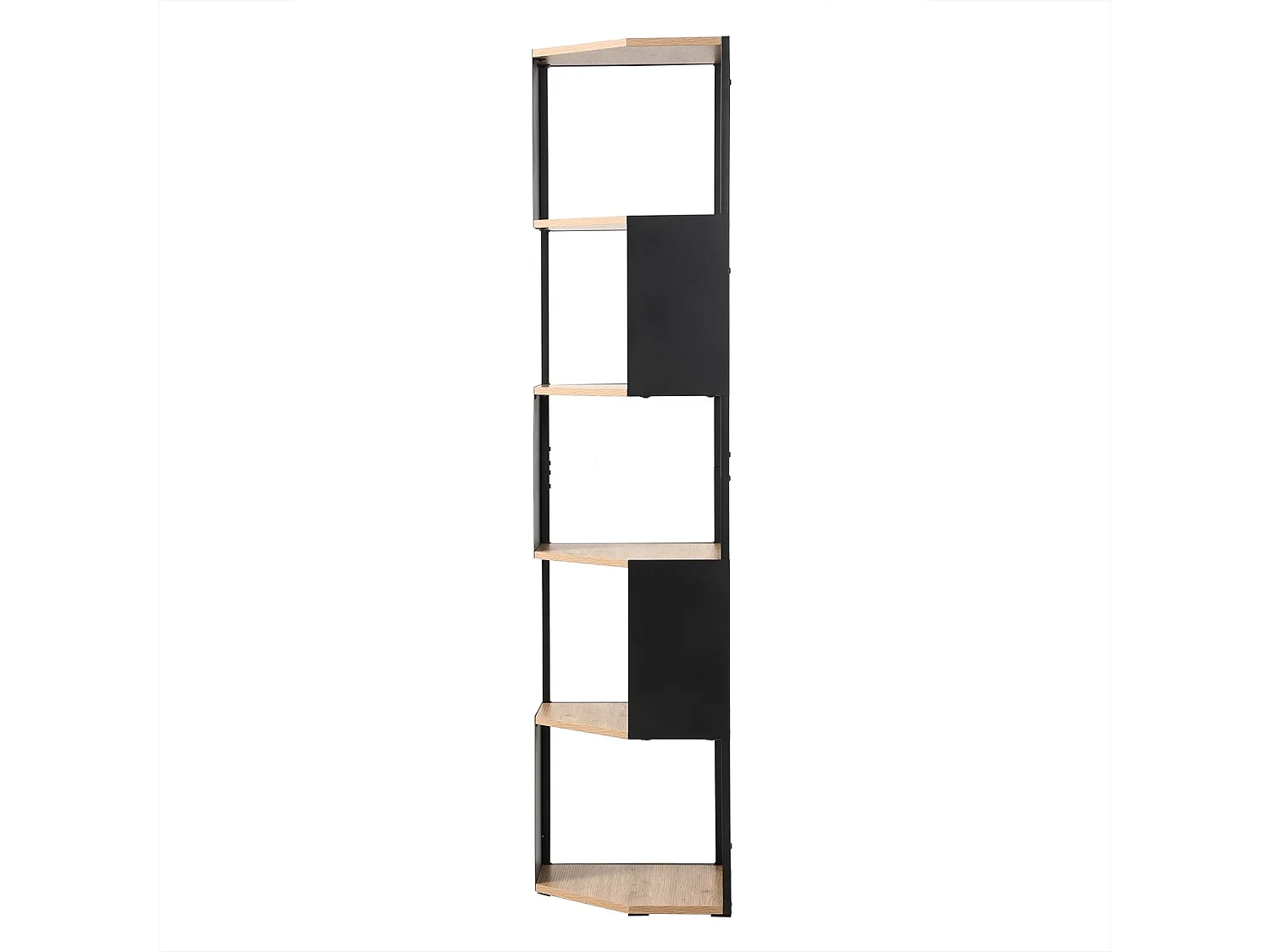 Etagère d'angle 5 niveaux avec flancs en métal noir H172 cm - EKLO