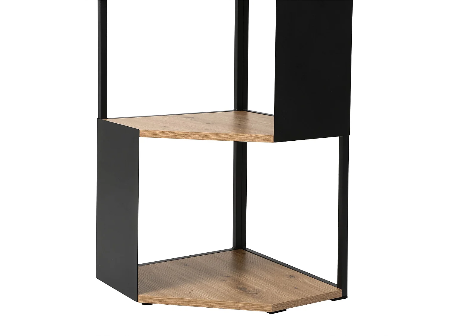 Etagère d'angle 5 niveaux avec flancs en métal noir H172 cm - EKLO