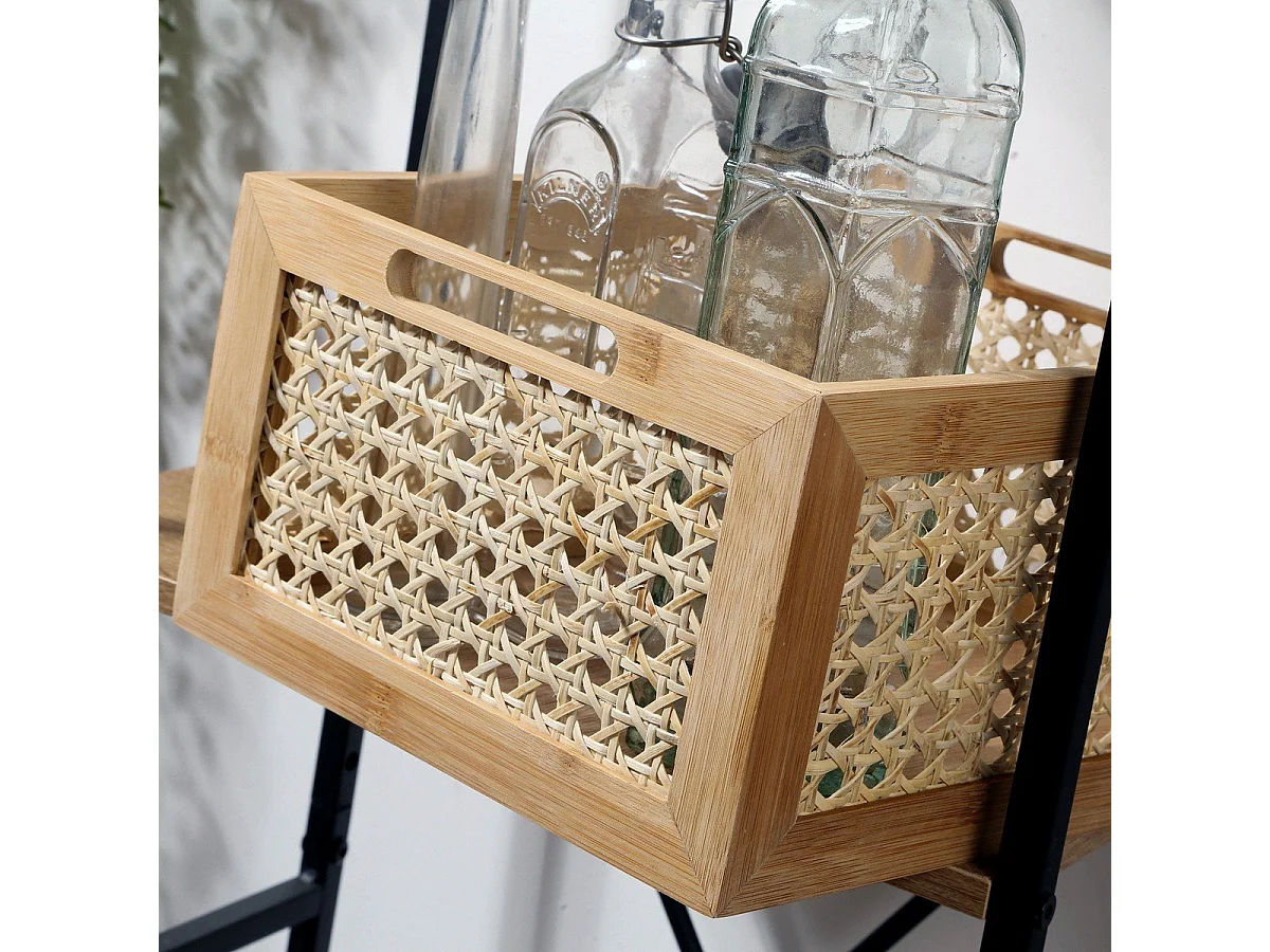 Boîte en Bambou et Rotin Moyen Modèle - L30x25x15 cm
