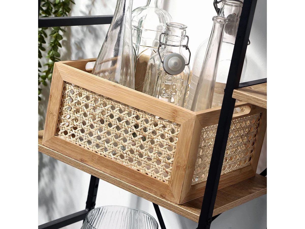 Boîte en Bambou et Rotin Moyen Modèle - L30x25x15 cm