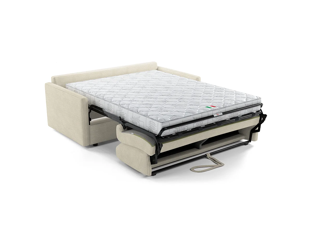 Canapé lit 3 places en velours côtelé Matelas 20cm - GIULIA
