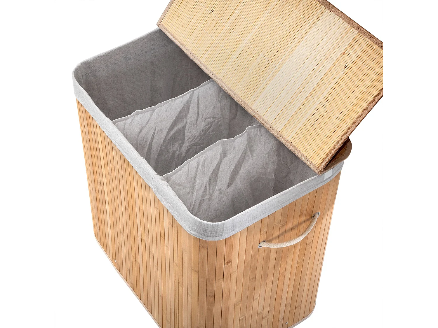 3-vak wasmand van bamboe 150L H60 cm - YSA