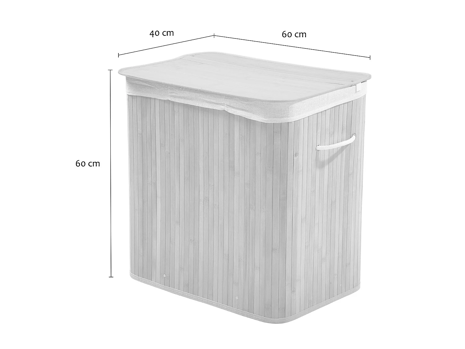 3-vak wasmand van bamboe 150L H60 cm - YSA