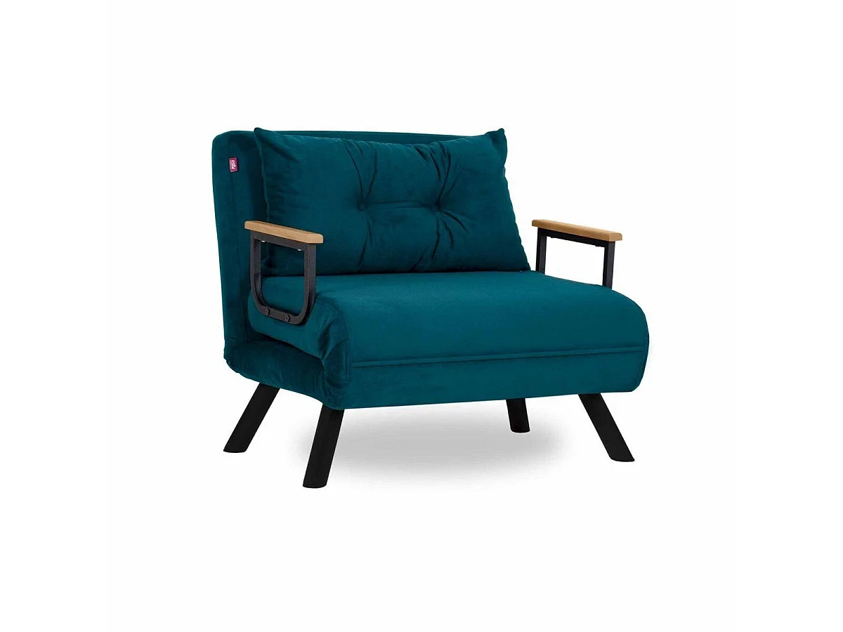 Slaapfauteuil in stof met metalen poten L67 cm – SANDO