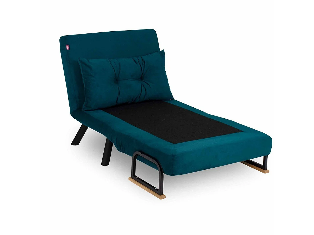Slaapfauteuil in stof met metalen poten L67 cm – SANDO