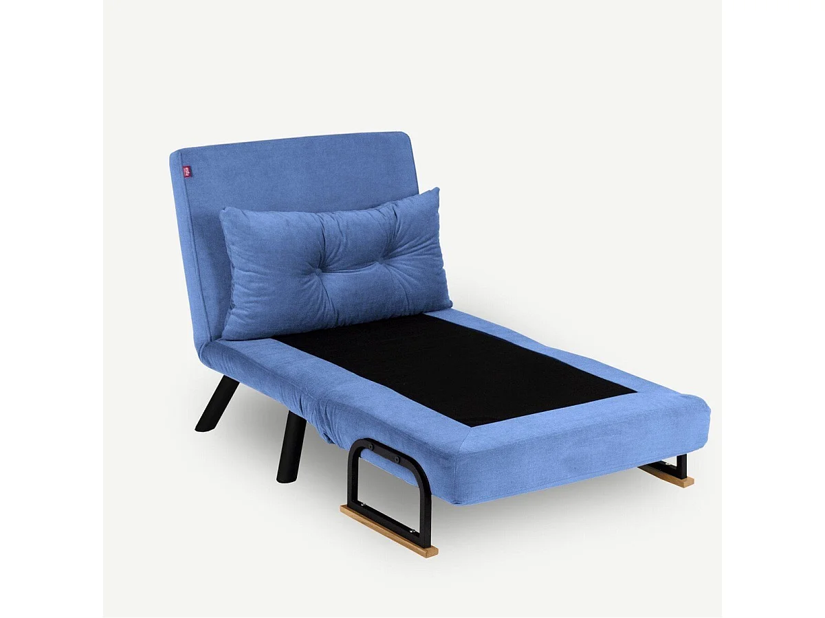 Slaapfauteuil in stof met metalen poten L67 cm – SANDO