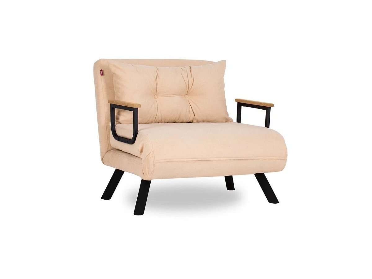 Slaapfauteuil in stof met metalen poten L67 cm – SANDO
