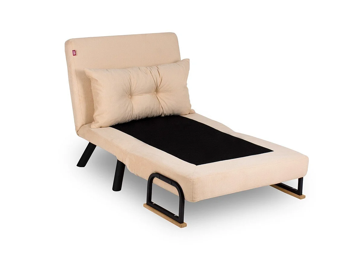 Slaapfauteuil in stof met metalen poten L67 cm – SANDO