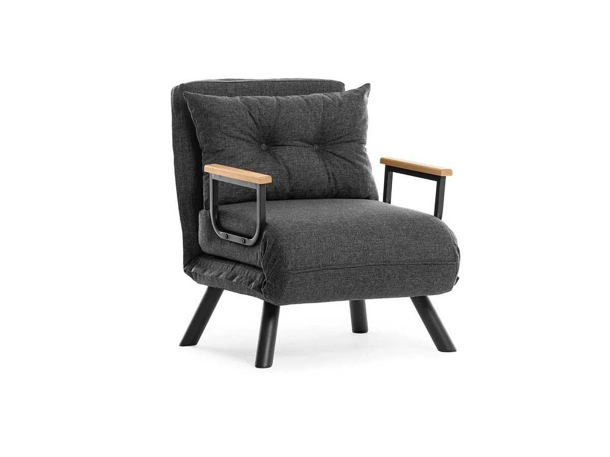 Slaapfauteuil in stof met metalen poten L67 cm – SANDO