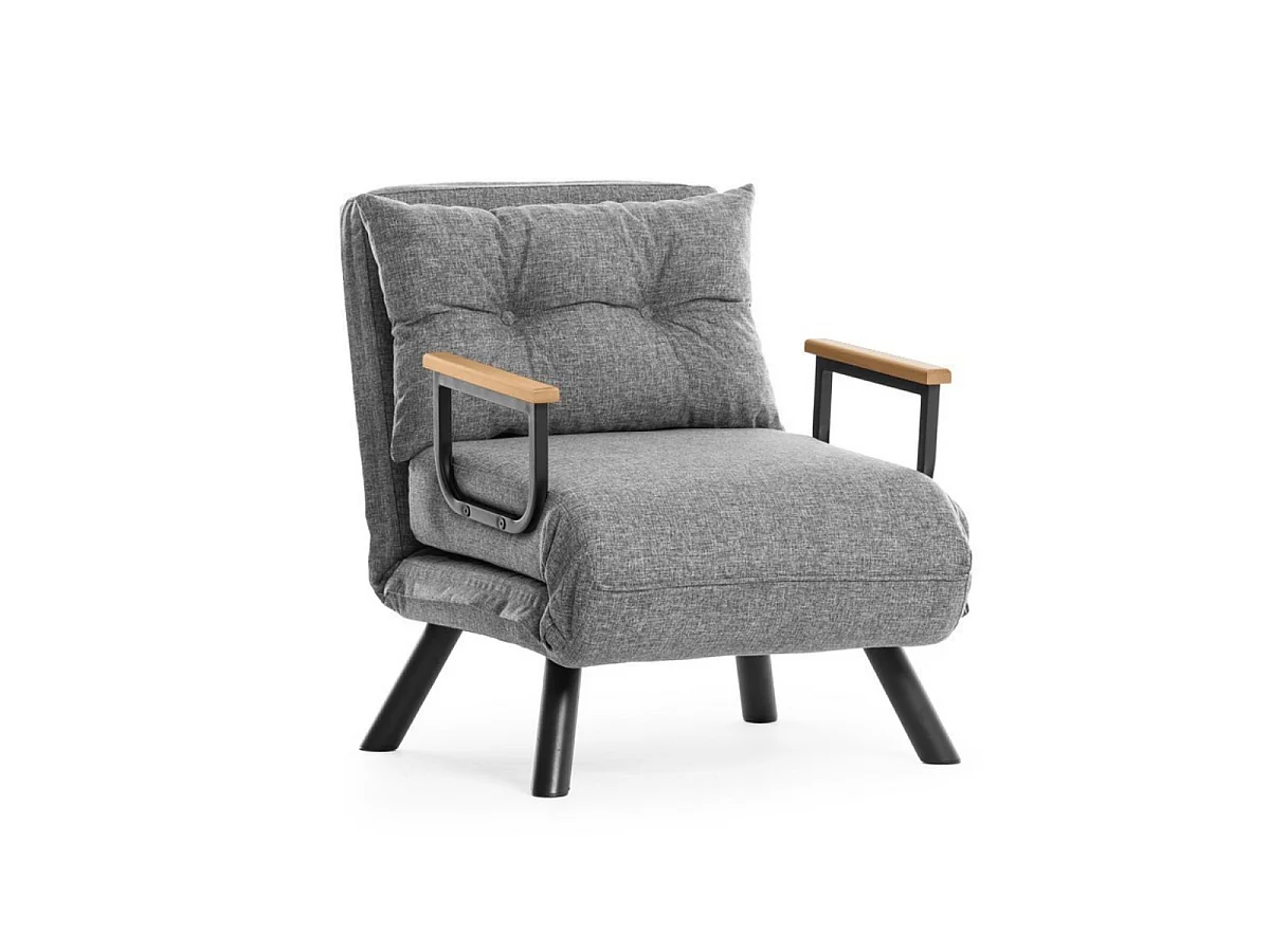 Slaapfauteuil in stof met metalen poten L67 cm – SANDO