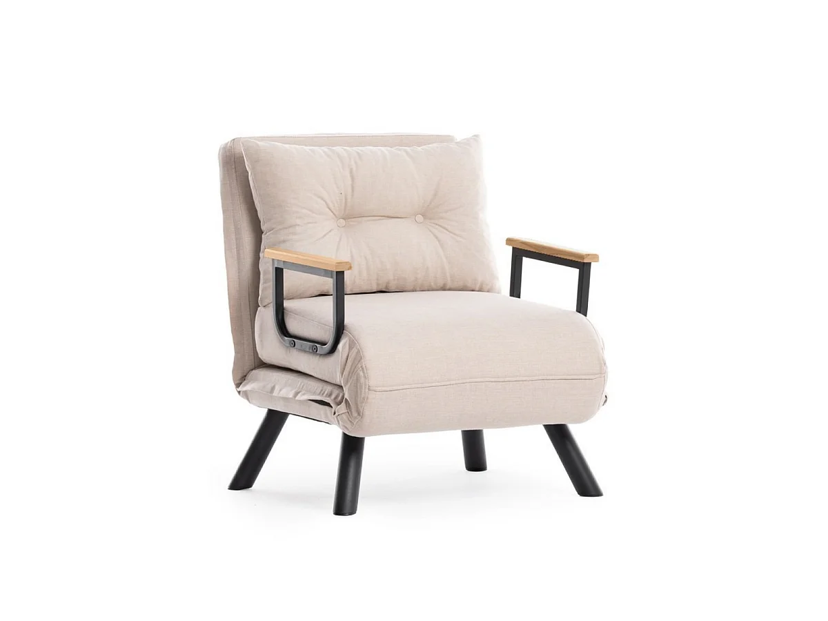 Slaapfauteuil in stof met metalen poten L67 cm – SANDO