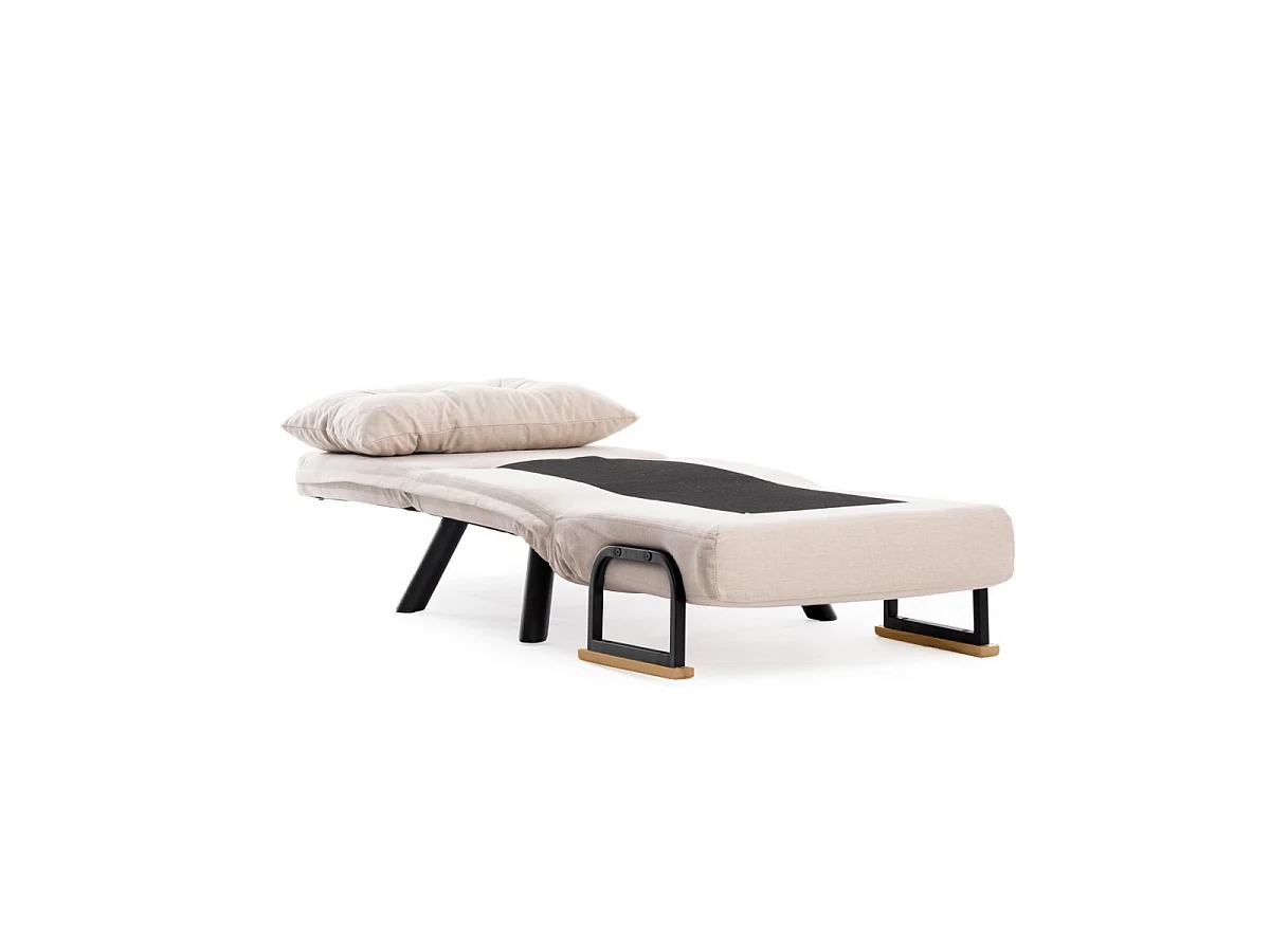 Slaapfauteuil in stof met metalen poten L67 cm – SANDO