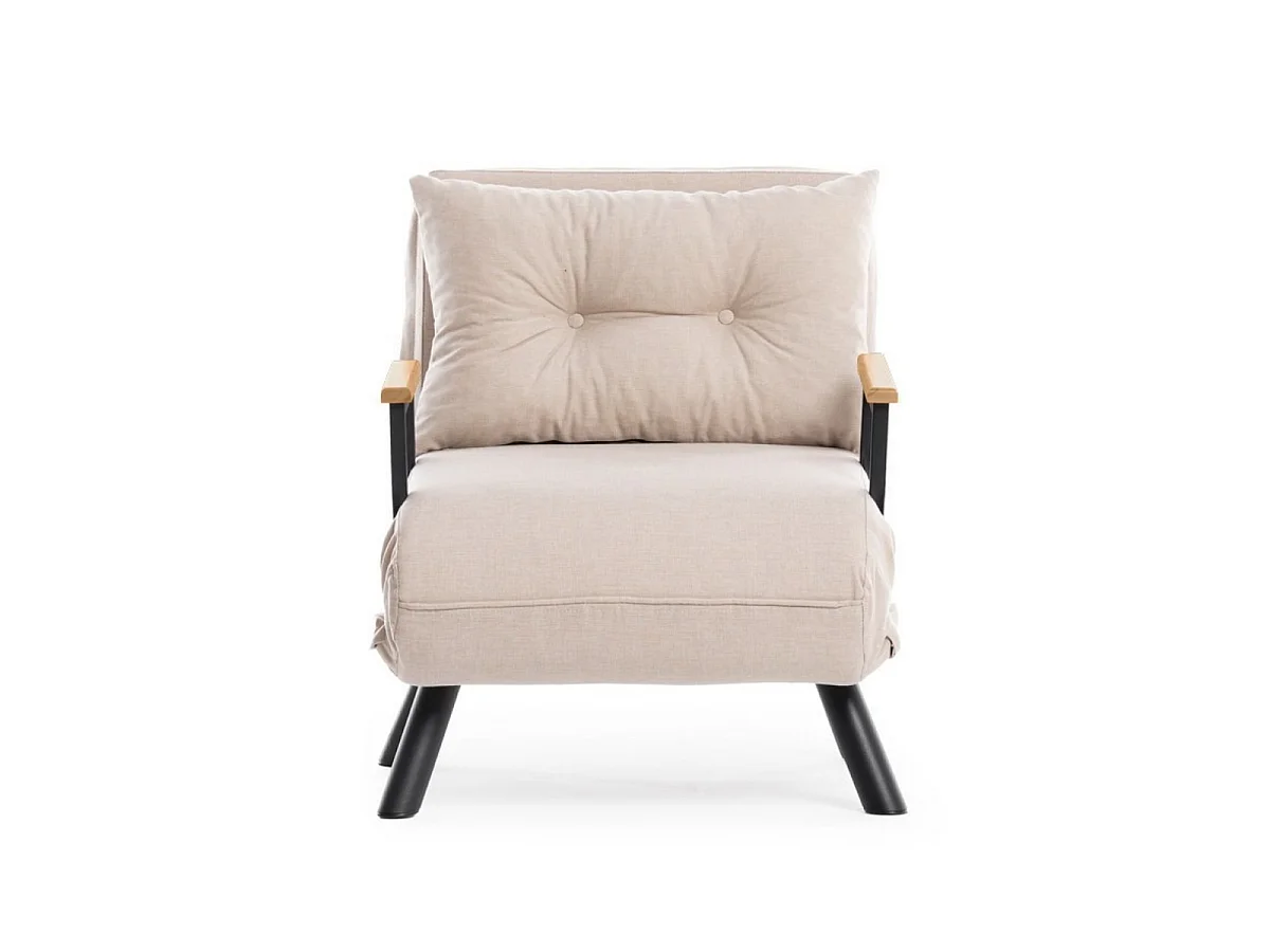Slaapfauteuil in stof met metalen poten L67 cm – SANDO