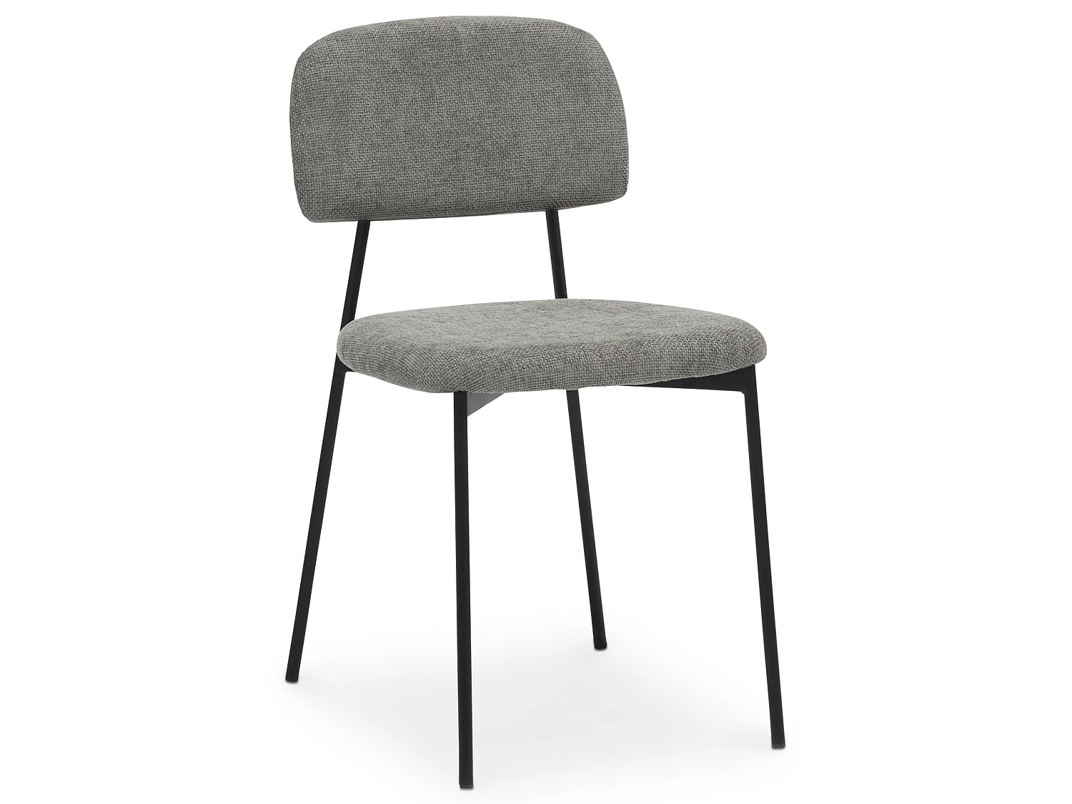 Lot de 4 Chaises de Salle à Manger Toledo en Tissu Gris Clair, Assise et Dossier Rembourrés Confortables Chaises Cuisine Design