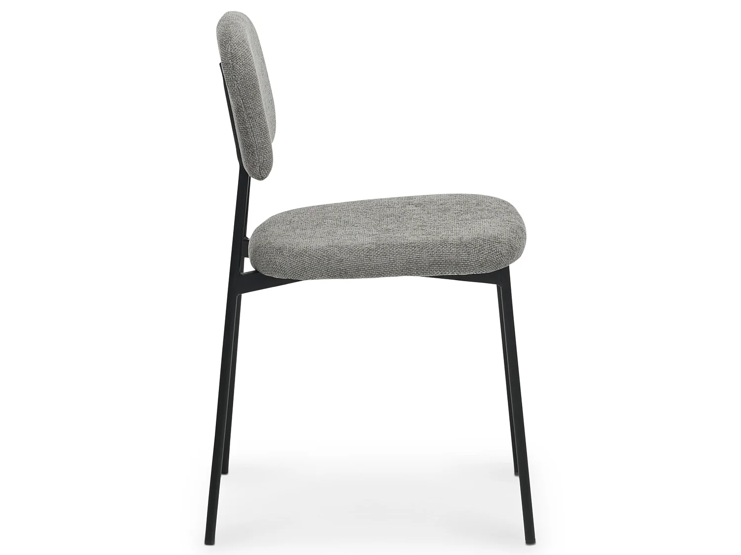 Lot de 4 Chaises de Salle à Manger Toledo en Tissu Gris Clair, Assise et Dossier Rembourrés Confortables Chaises Cuisine Design