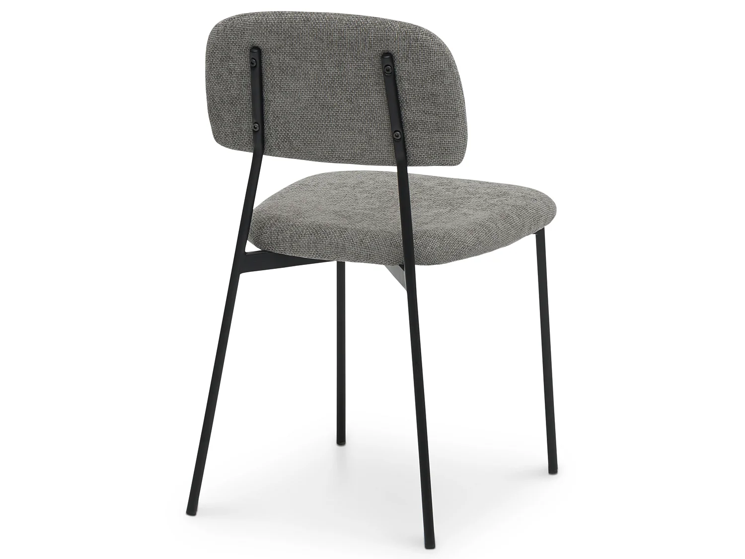 Lot de 4 Chaises de Salle à Manger Toledo en Tissu Gris Clair, Assise et Dossier Rembourrés Confortables Chaises Cuisine Design