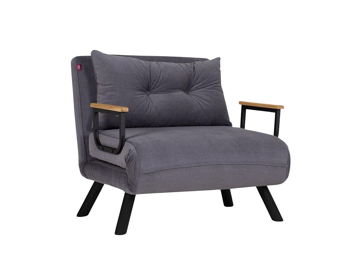 Slaapfauteuil in stof met metalen poten L67 cm – SANDO