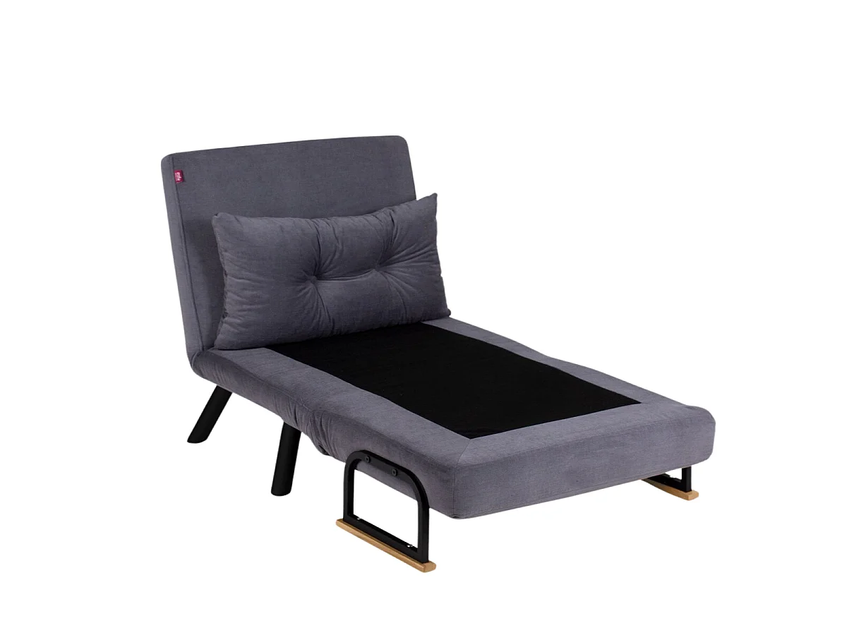 Slaapfauteuil in stof met metalen poten L67 cm – SANDO