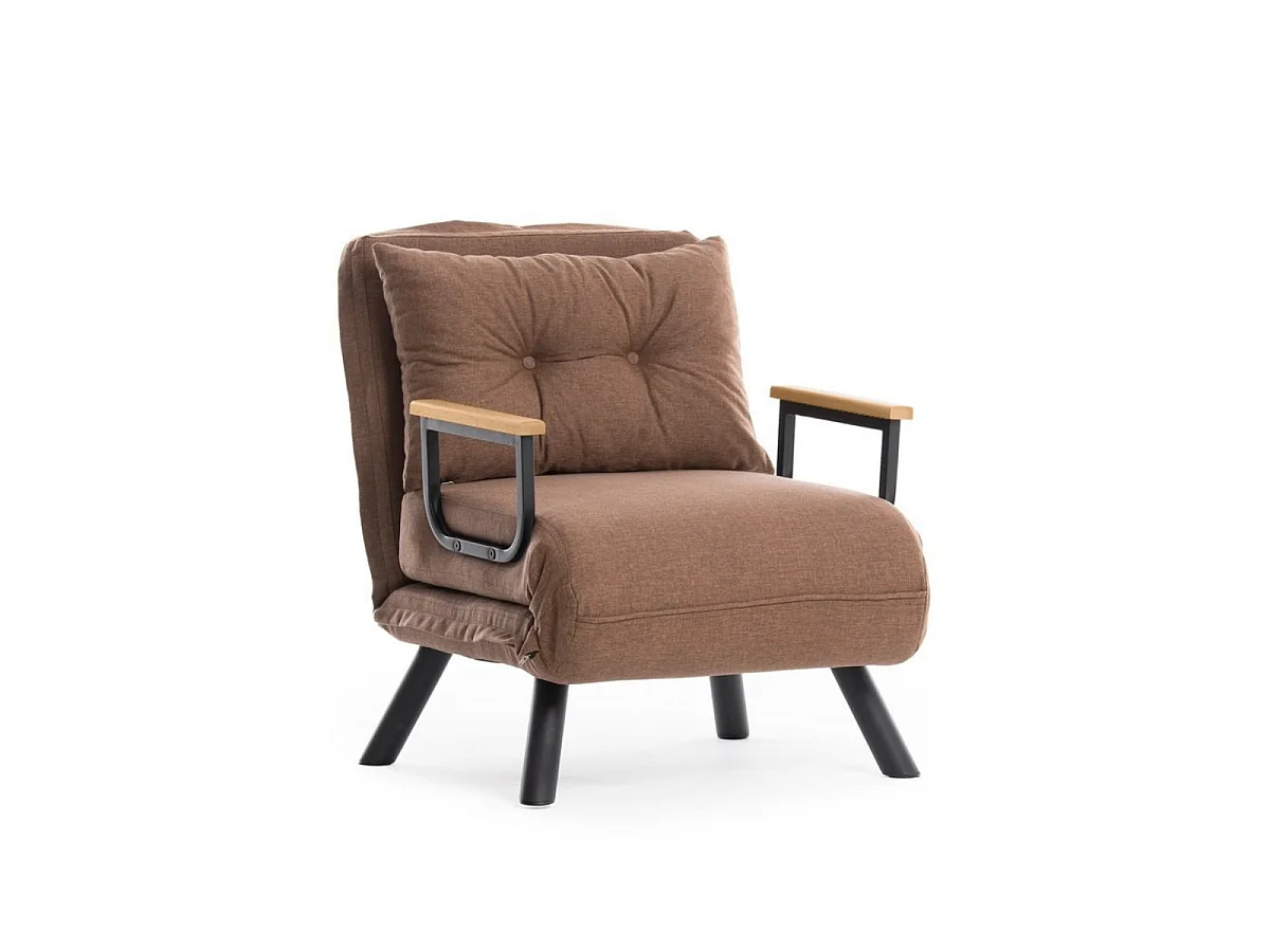 Slaapfauteuil in stof met metalen poten L67 cm – SANDO