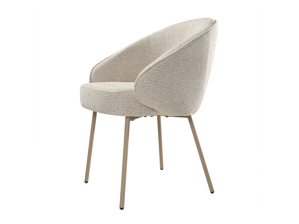 Set di 2 sedie, in tessuto e gambe in metallo beige H81 cm - PIA