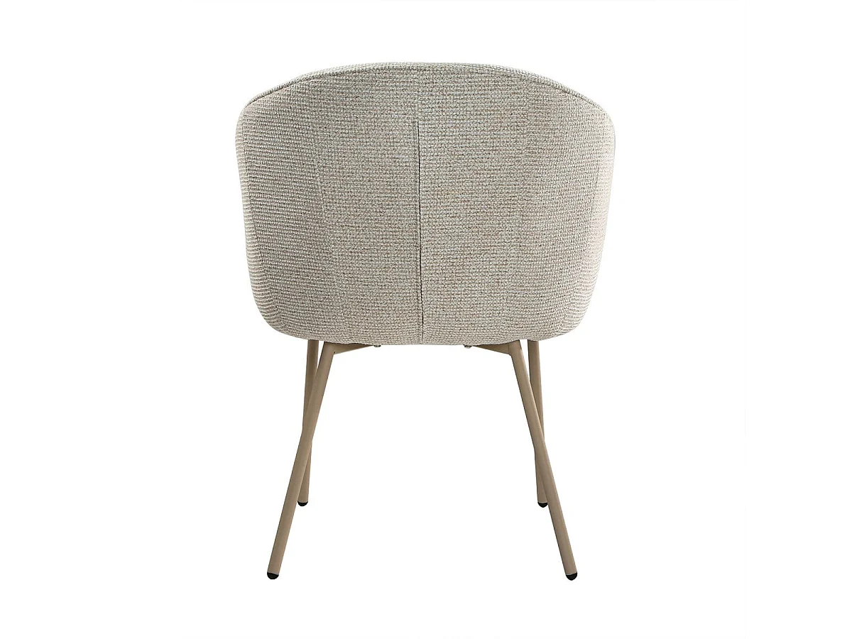 Set di 2 sedie, in tessuto e gambe in metallo beige H81 cm - PIA