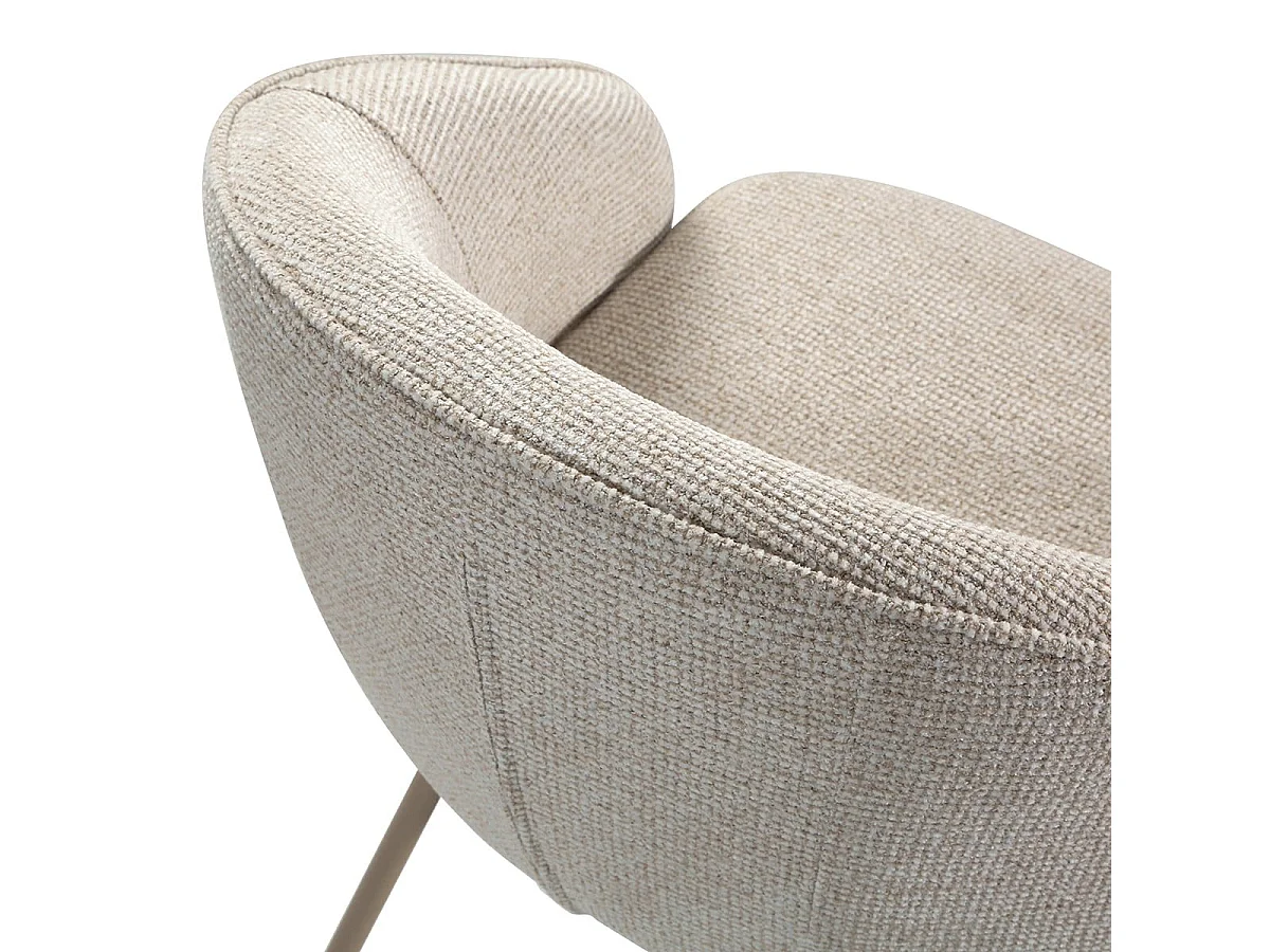 Set di 2 sedie, in tessuto e gambe in metallo beige H81 cm - PIA