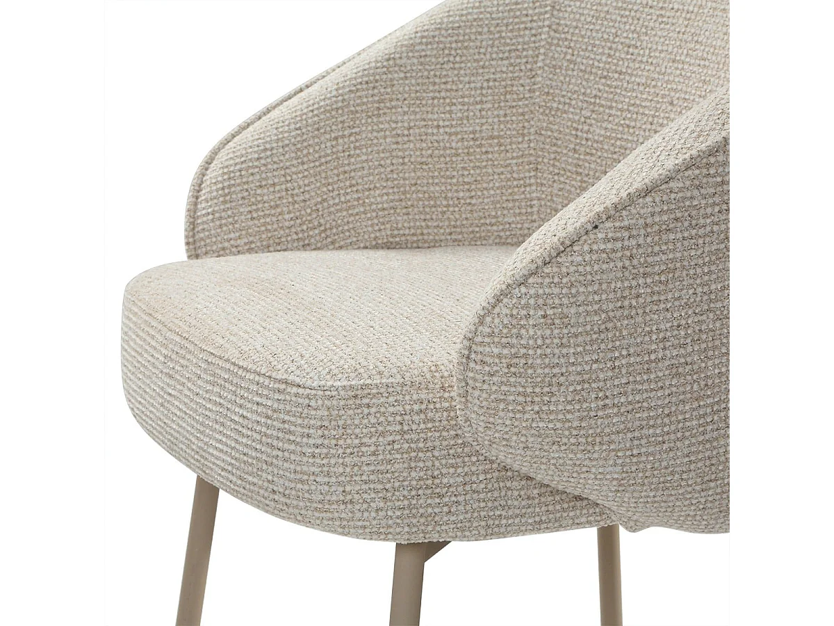 Set di 2 sedie, in tessuto e gambe in metallo beige H81 cm - PIA