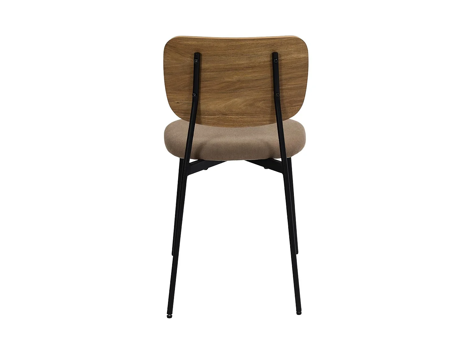Conjunto de 4 cadeiras em tecido canelado taupe L44 cm - NOAN