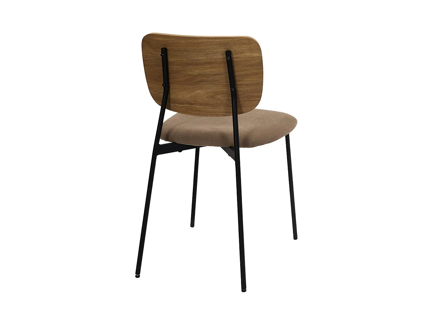 Conjunto de 4 cadeiras em tecido canelado taupe L44 cm - NOAN