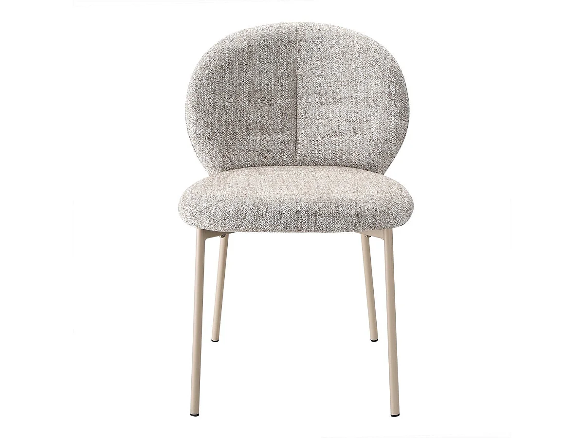 Zestaw 2 krzeseł w tkaninie w kolorze beżowym, szerokość 60 cm - AMBRE
