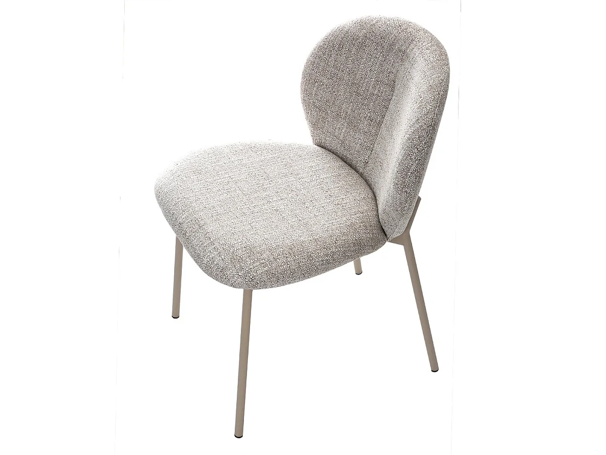 Zestaw 2 krzeseł w tkaninie w kolorze beżowym, szerokość 60 cm - AMBRE