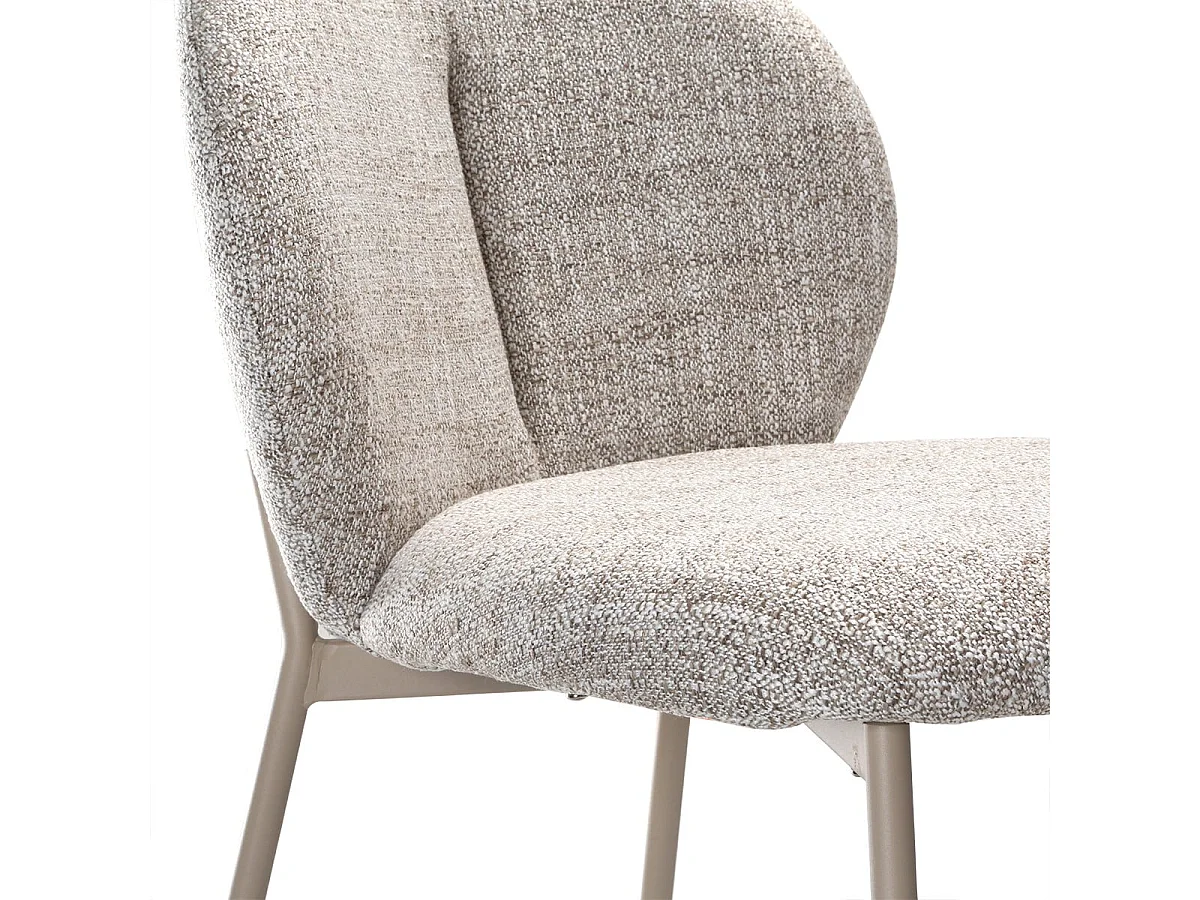 Zestaw 2 krzeseł w tkaninie w kolorze beżowym, szerokość 60 cm - AMBRE