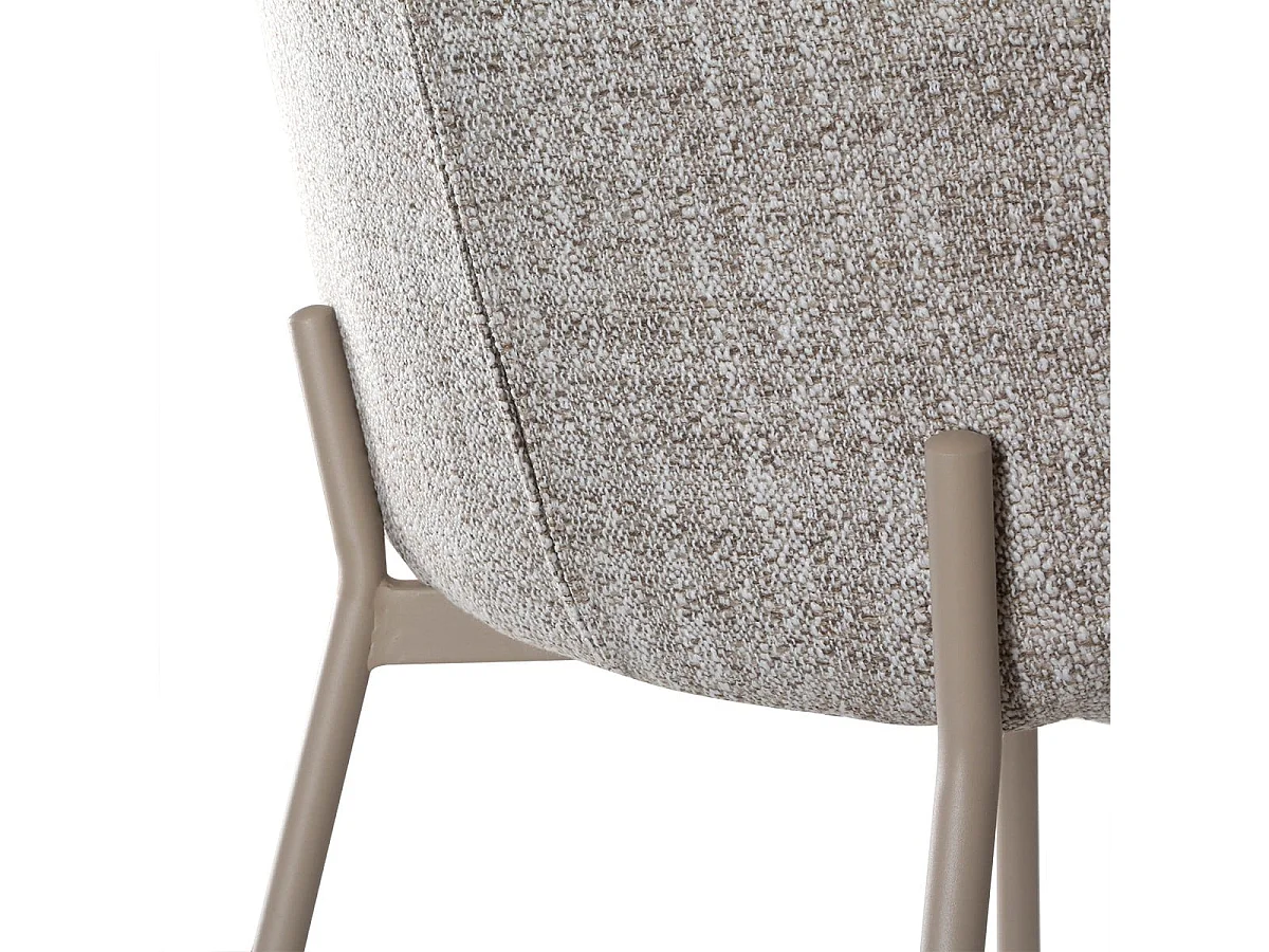 Zestaw 2 krzeseł w tkaninie w kolorze beżowym, szerokość 60 cm - AMBRE