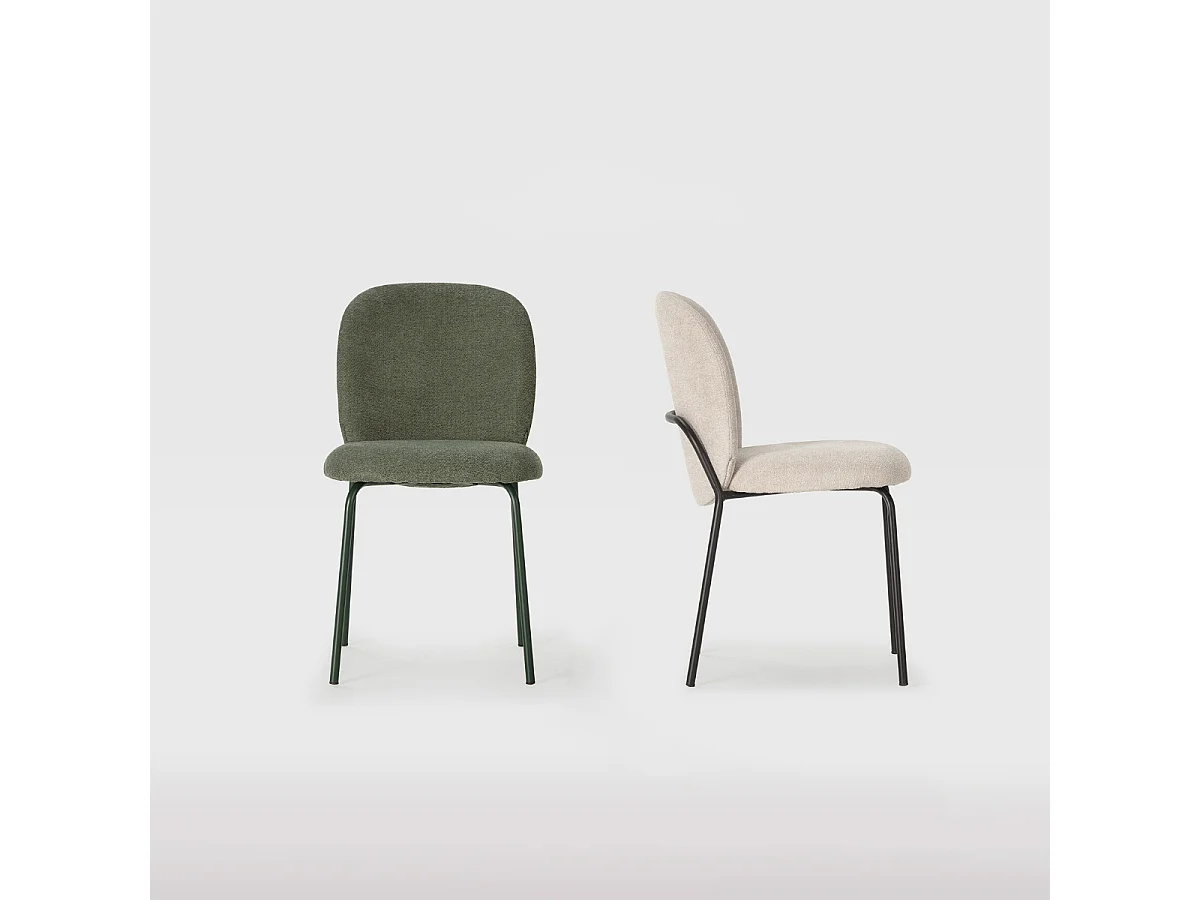Lot de 4 Chaises en tissu avec pieds en métal H85 cm - NOA