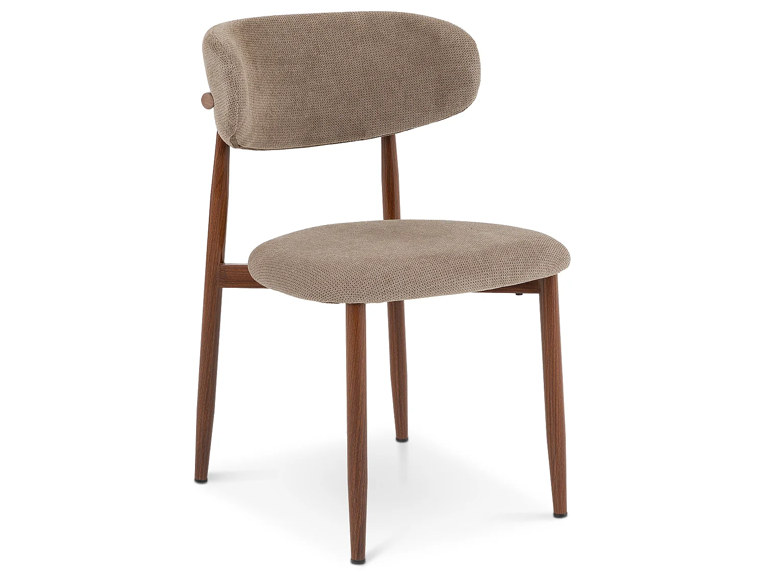 Lot de 2 Chaises ACOSTA en Tissu Beige, Chaise de Salle à Manger et Cuisine au Look Moderne, Assise Rembourrée, Dossier Enveloppant