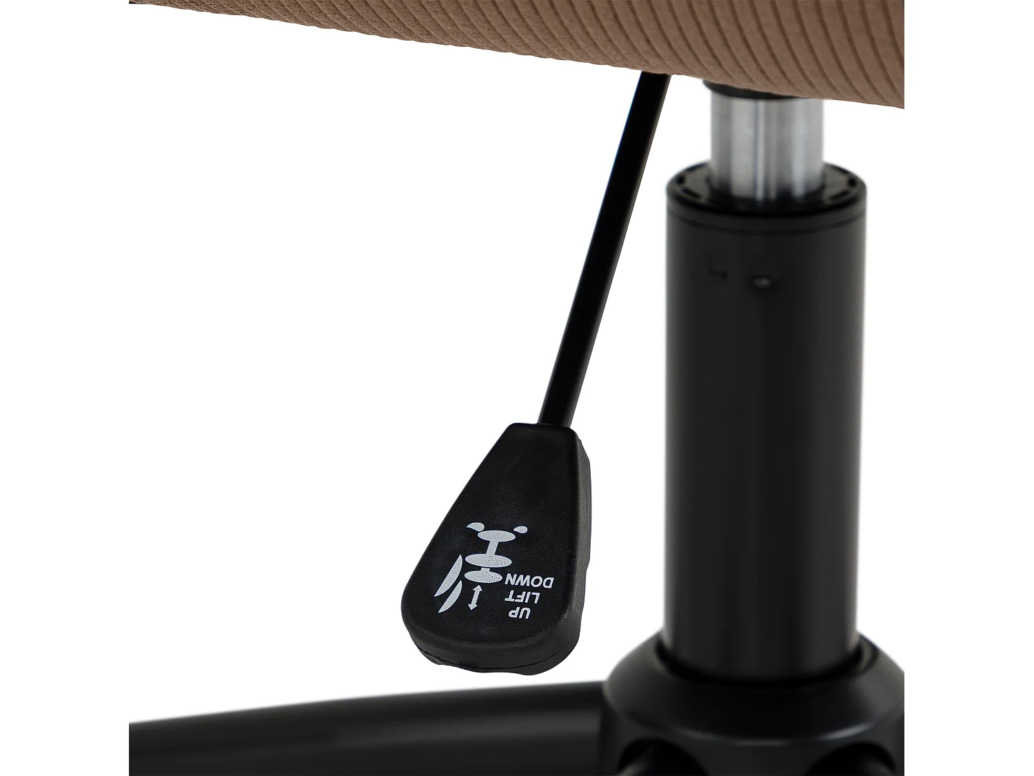 Chaise de bureau VASILO fauteuil en velours côtelé brun avec piétement en métal laqué noir